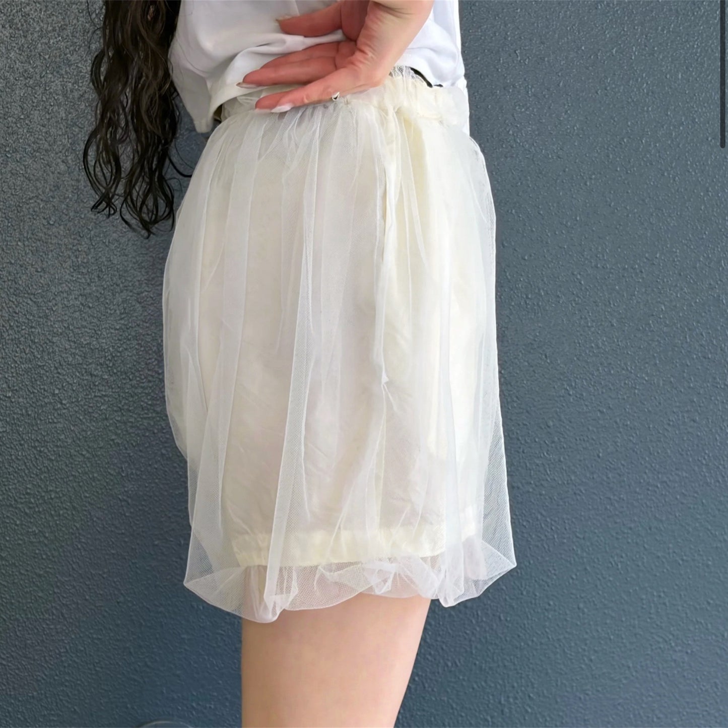 Tulle short pants / White / チュールショートパンツ