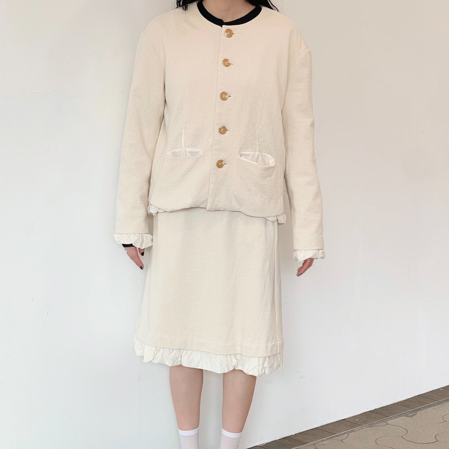 cotton skirt / ivory / コットンウールスカート