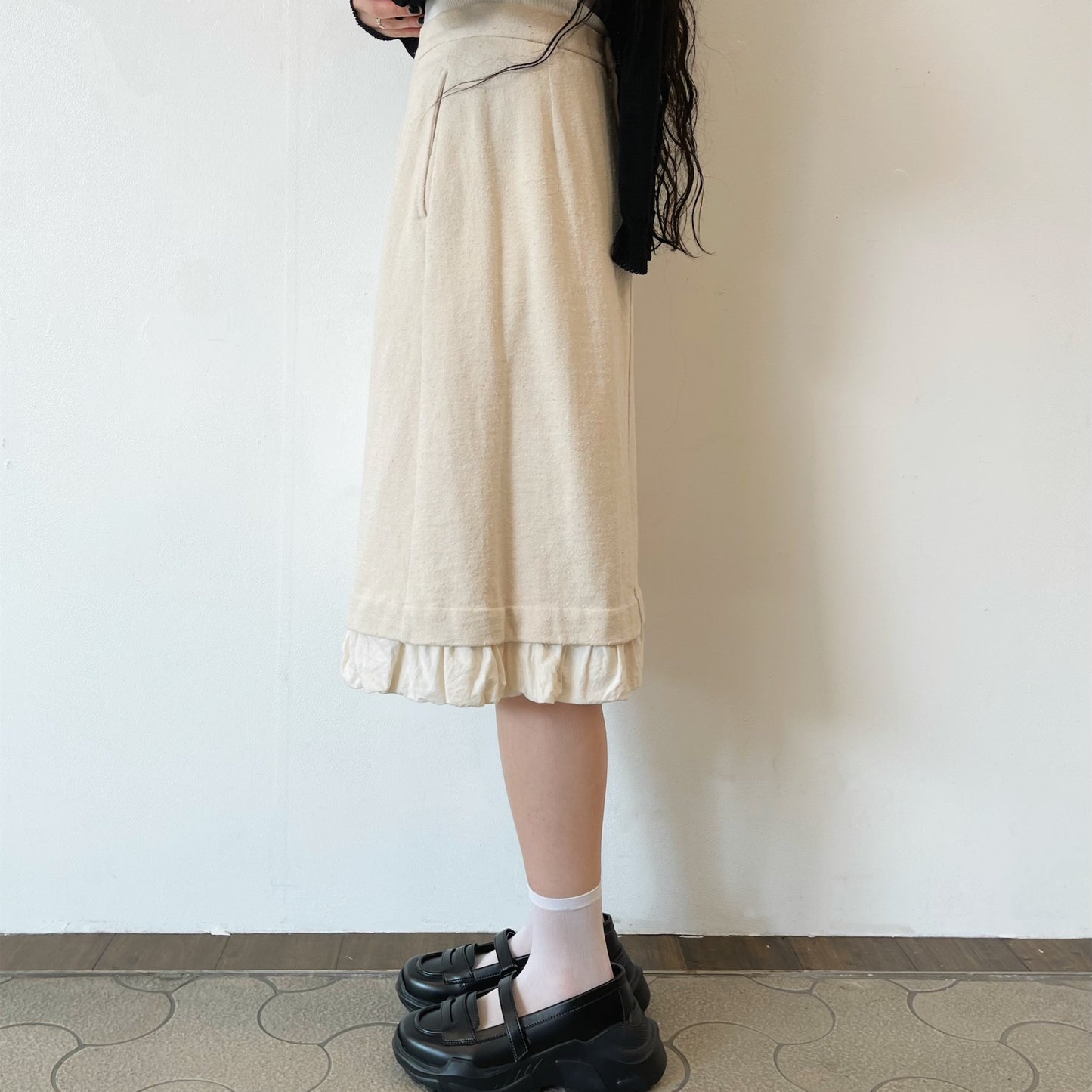 cotton skirt / ivory / コットンウールスカート