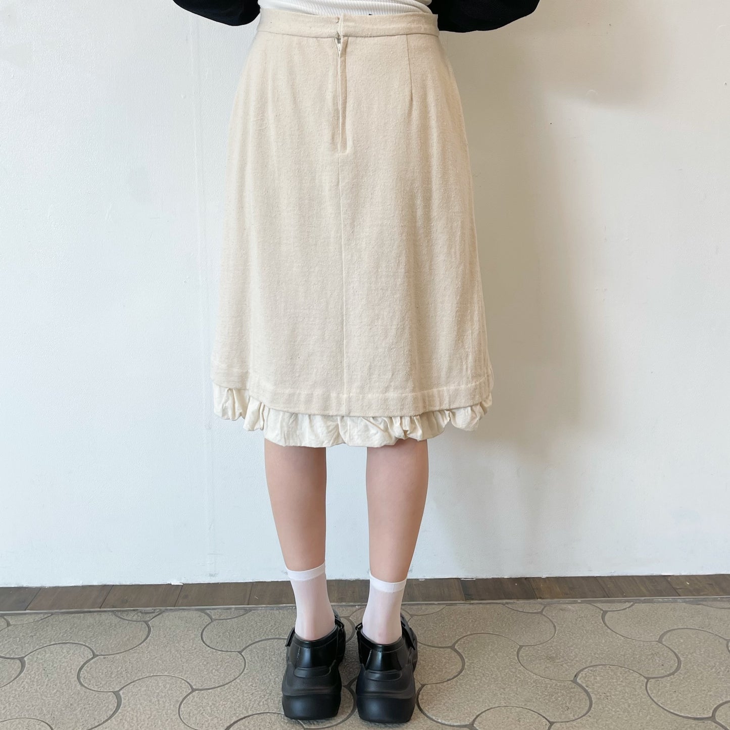 cotton skirt / ivory / コットンウールスカート