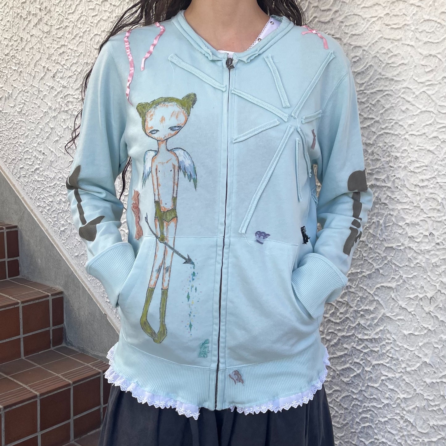 trust teji x TONII MONDO collabolation ★ Bond zip parka / Blue / ボンドジップパーカー