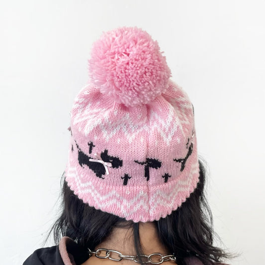 Puppies knitted hat / Pink / パピーニットハット