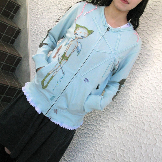 trust teji x TONII MONDO collabolation ★ Bond zip parka / Blue / ボンドジップパーカー