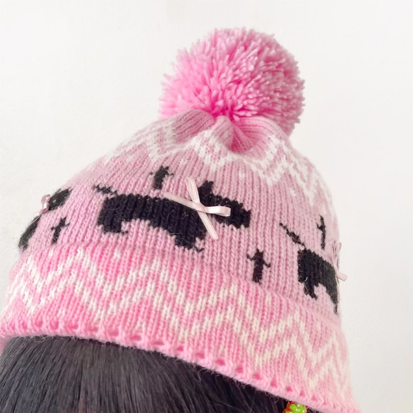 Puppies knitted hat / Pink / パピーニットハット