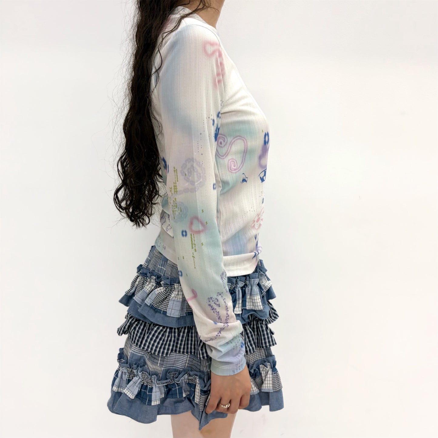 Soft Trace Top / Blue / グラフィックトップ
