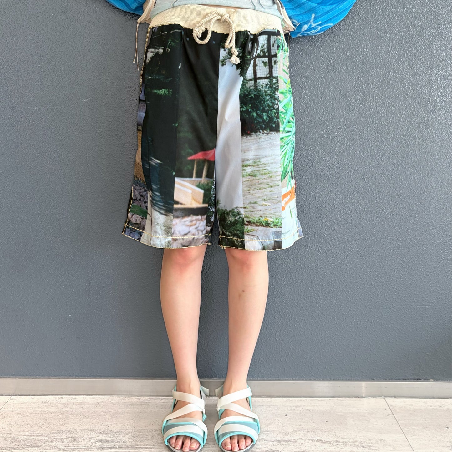 photo stripe half pants / フォトストライプハーフパンツ