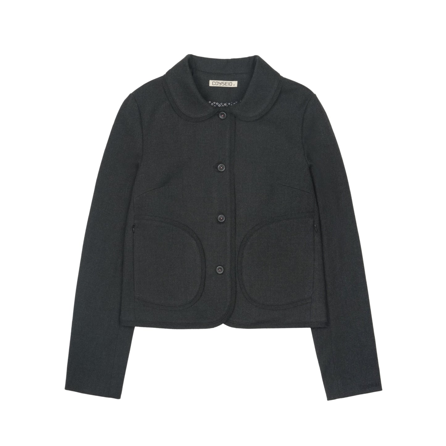 ROUNDED RAW HEM JACKET / CHARCOAL / ジャケット