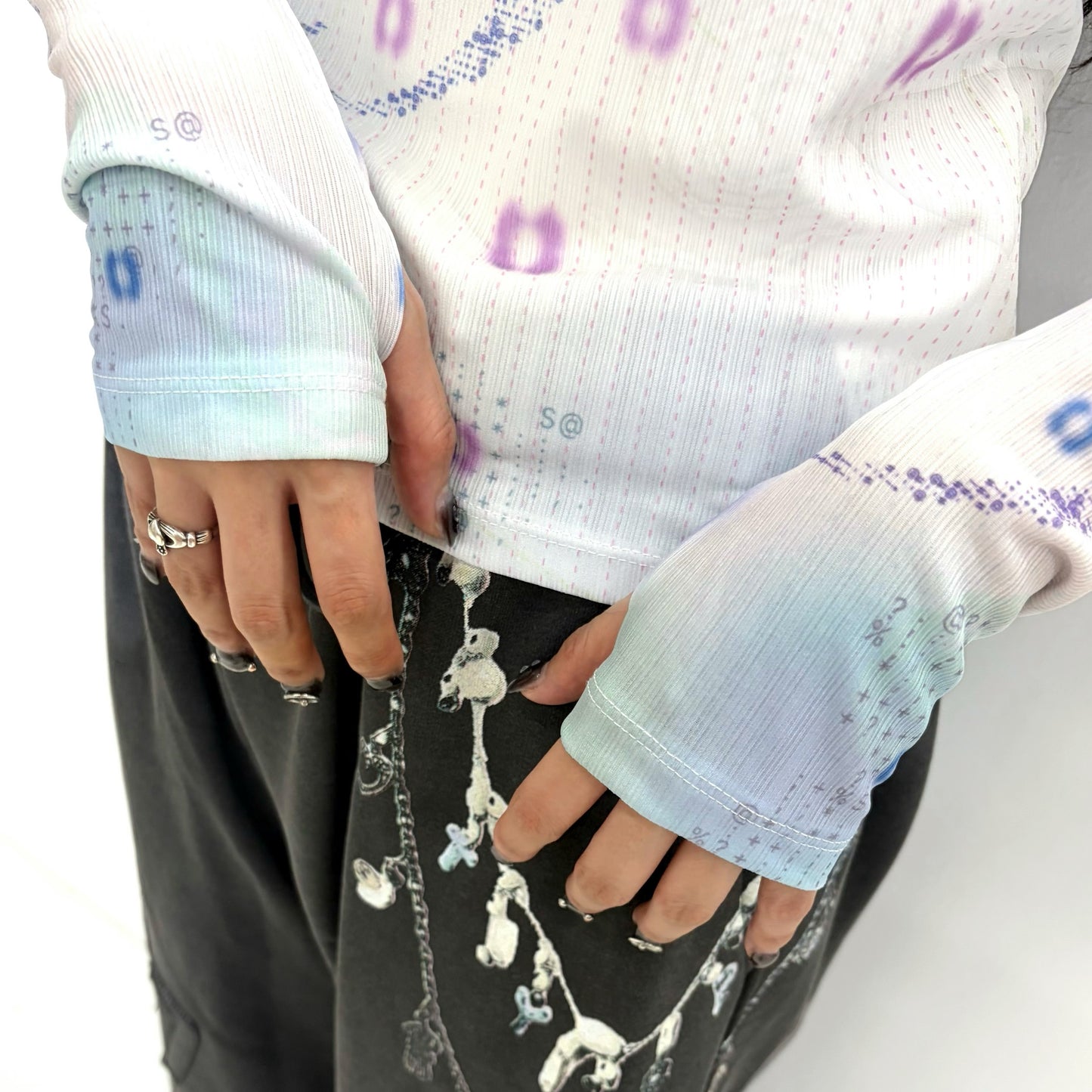 Soft Trace Top / Blue / グラフィックトップ