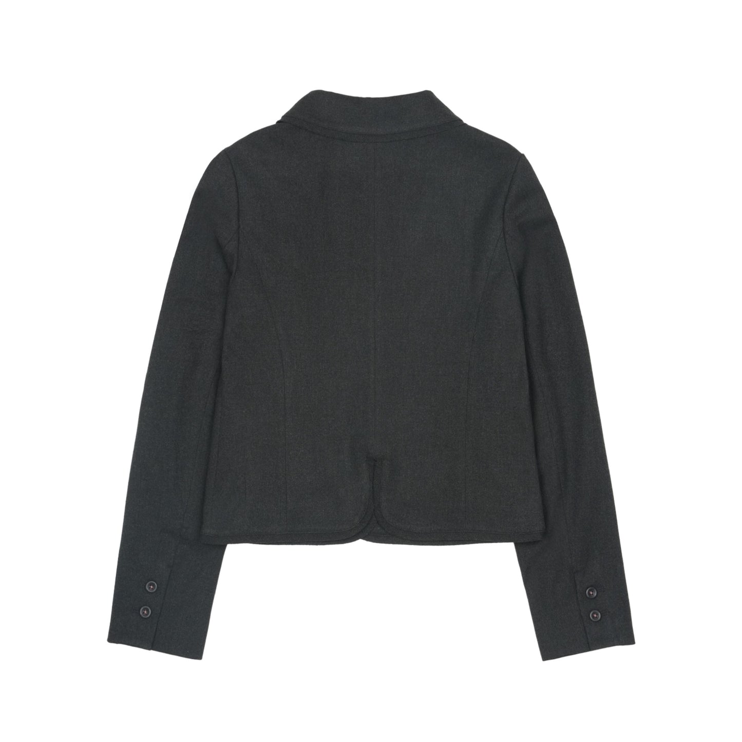 ROUNDED RAW HEM JACKET / CHARCOAL / ジャケット