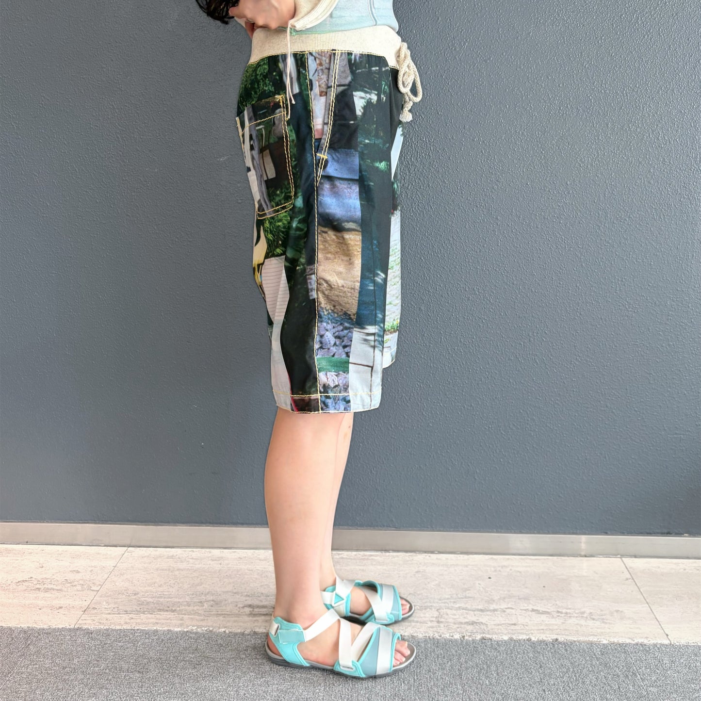 photo stripe half pants / フォトストライプハーフパンツ