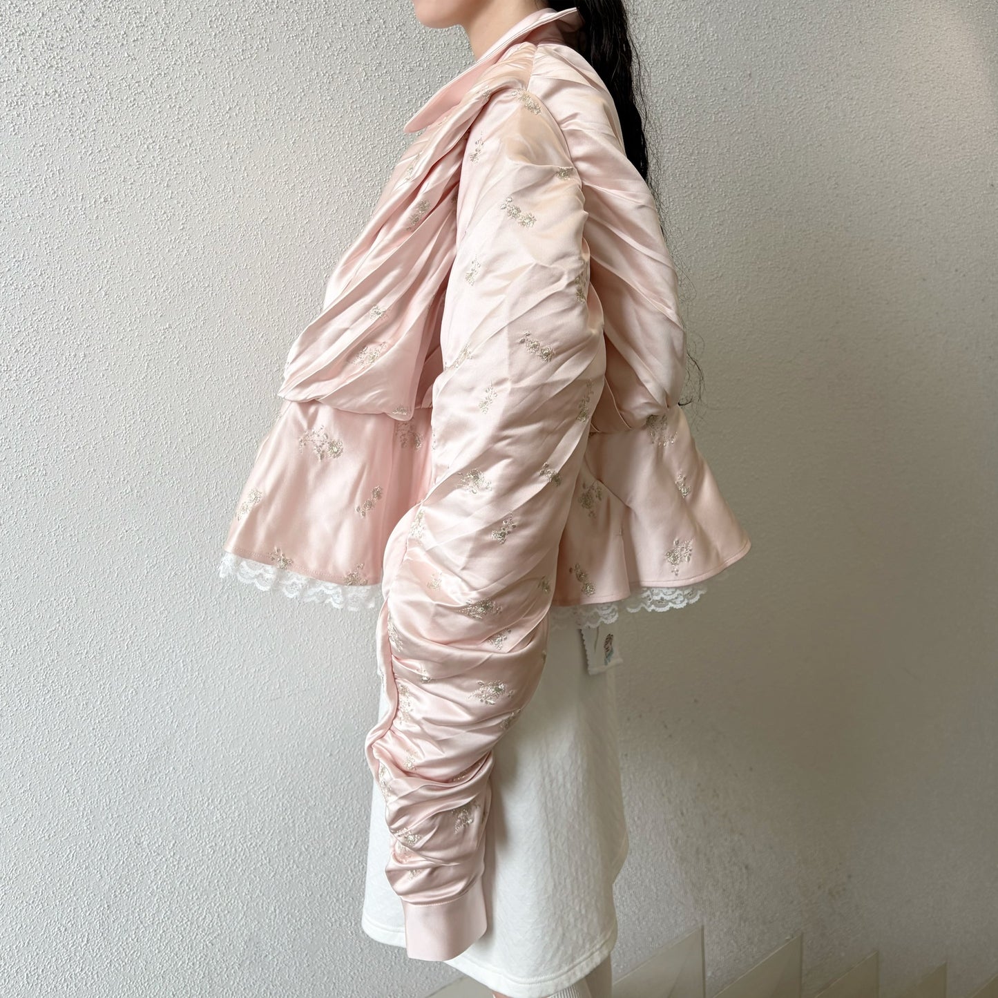 CHILDISH SHIRT / BABY PINK / サテンブラウス