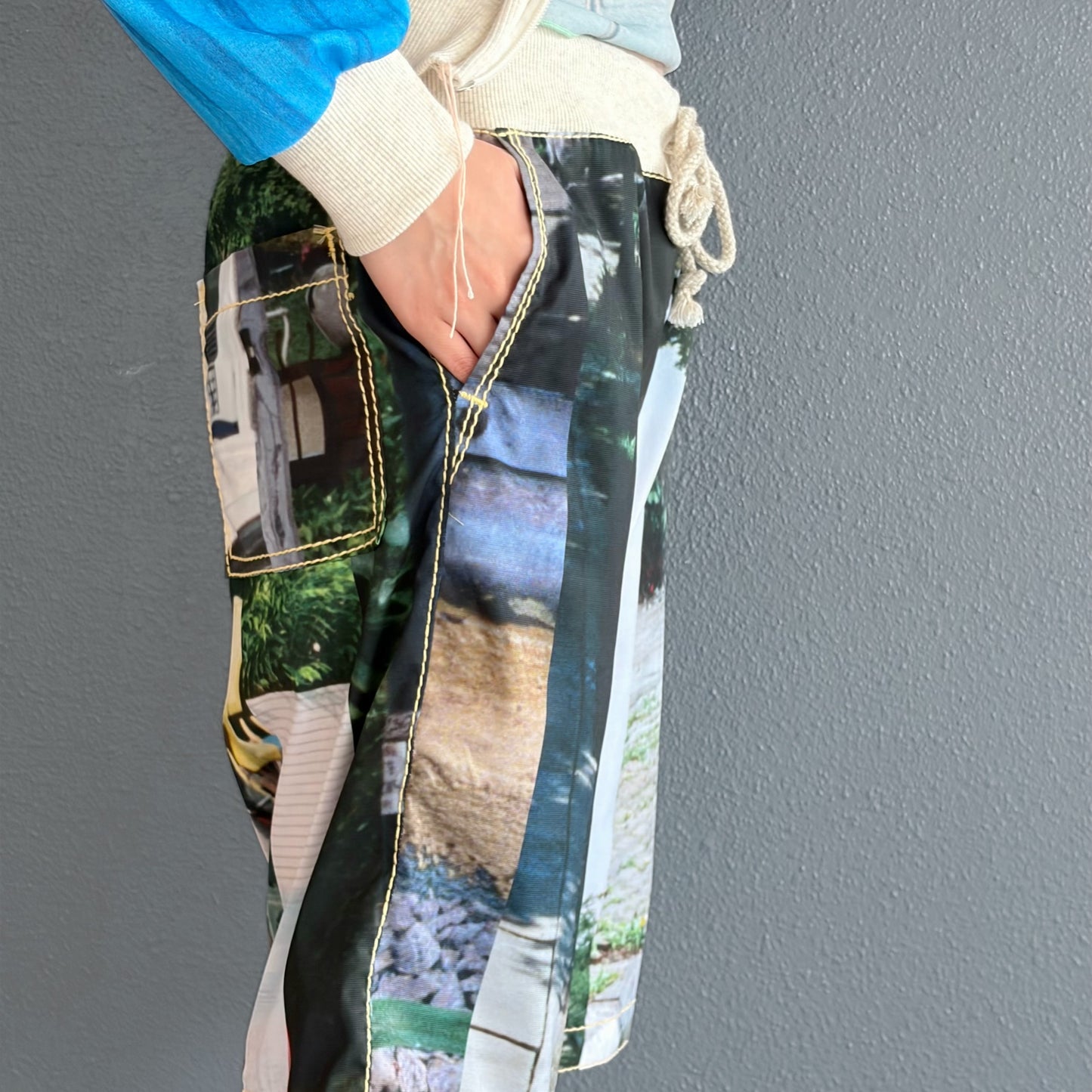 photo stripe half pants / フォトストライプハーフパンツ