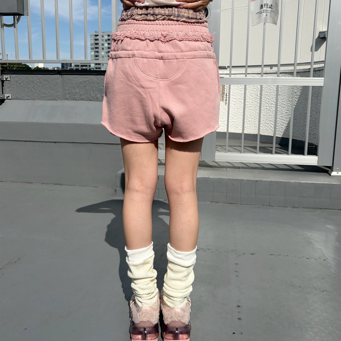 SHIFT PANTS / PINK×CRUSHEDBROWN / レイヤードショートパンツ