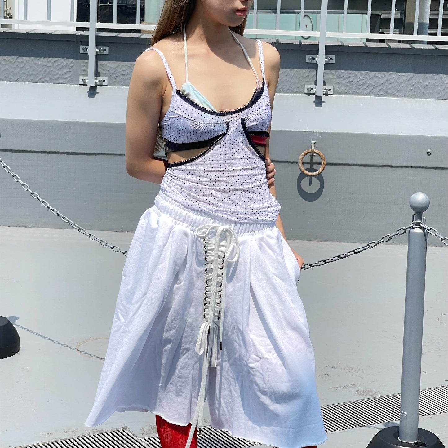 [fa.er.ie] pin dot lingerie camisole / white / ピンドットキャミソール