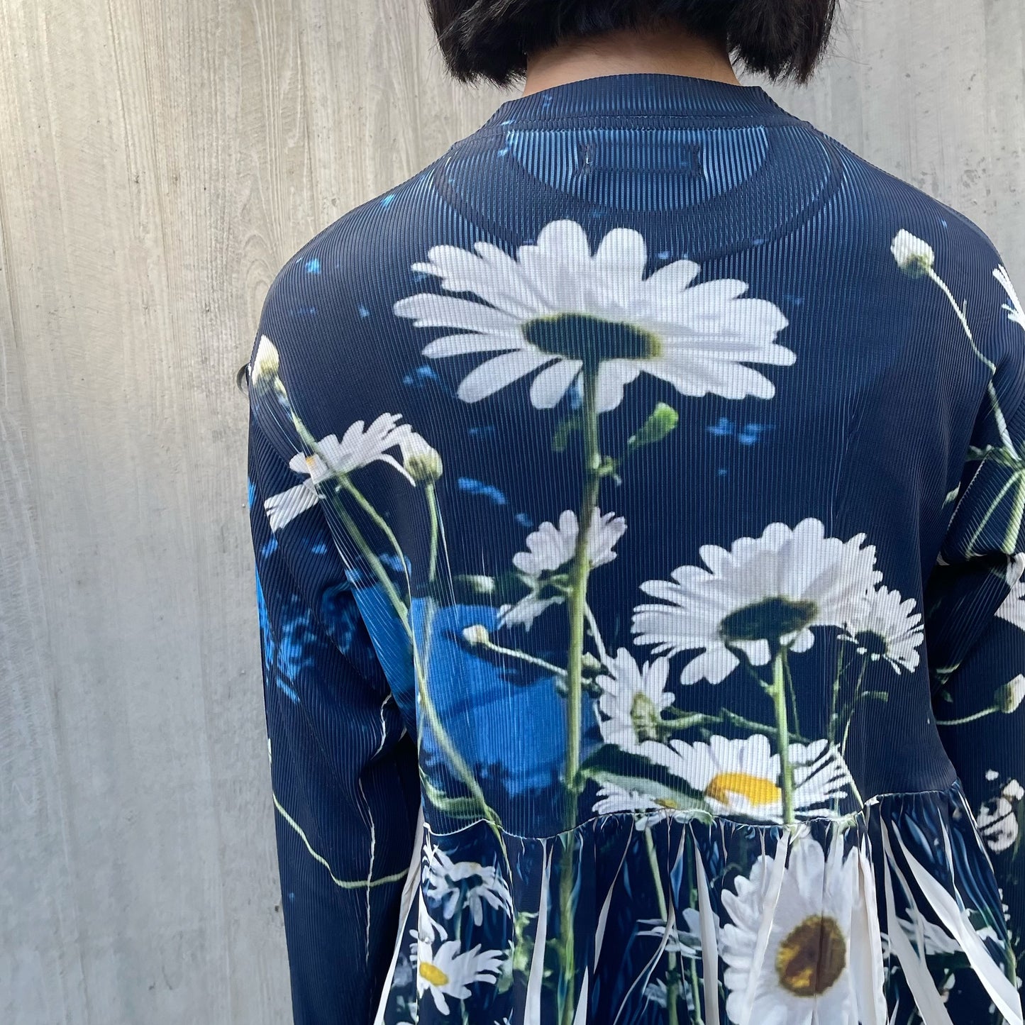 DIRECT PRINT RIB GATHER ONE-PIECE / FLOWER / ダイレクトプリントリブギャザーワンピース