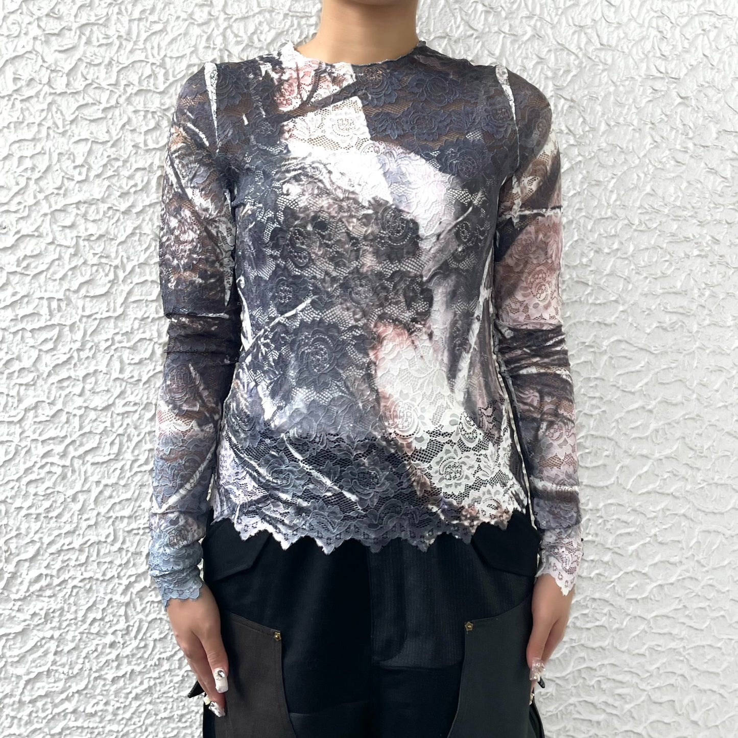 LACE DIRECT PRINT CUTSEW / CAMO / レースダイレクトプリントカットソー