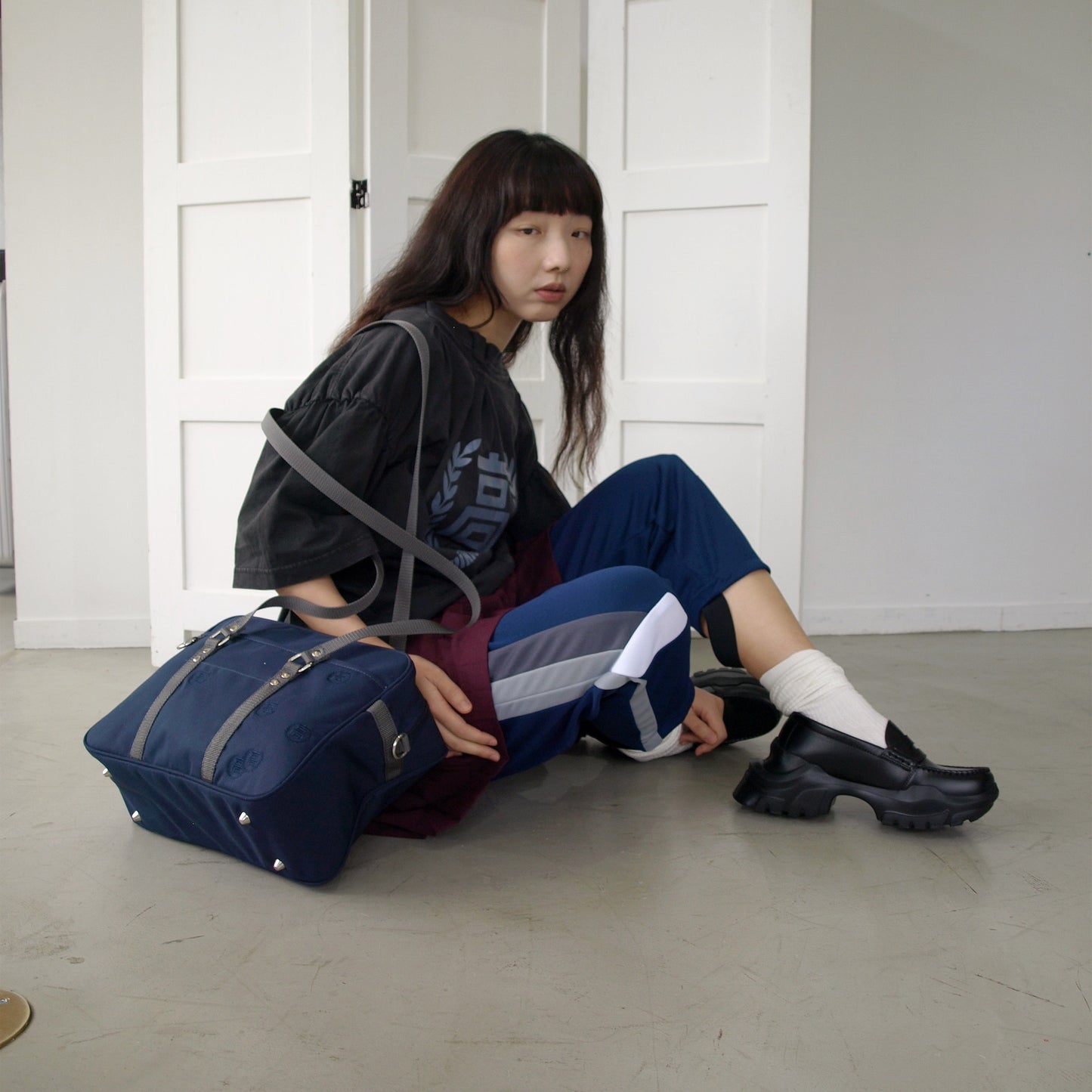 HIGH SCHOOL NERD PANTS / NAVY / ジャージパンツ