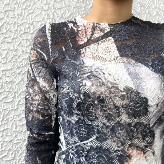 LACE DIRECT PRINT CUTSEW / CAMO / レースダイレクトプリントカットソー