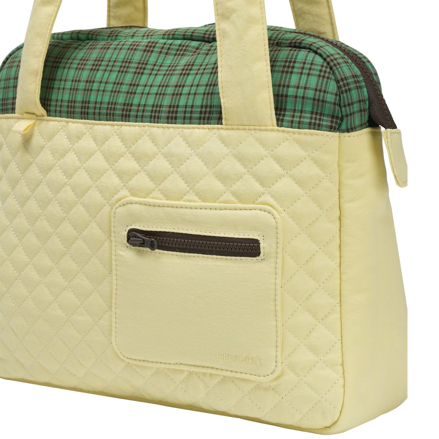 CHECK QUILTED TOTE BAG / YELLOW / キルトトートバッグ