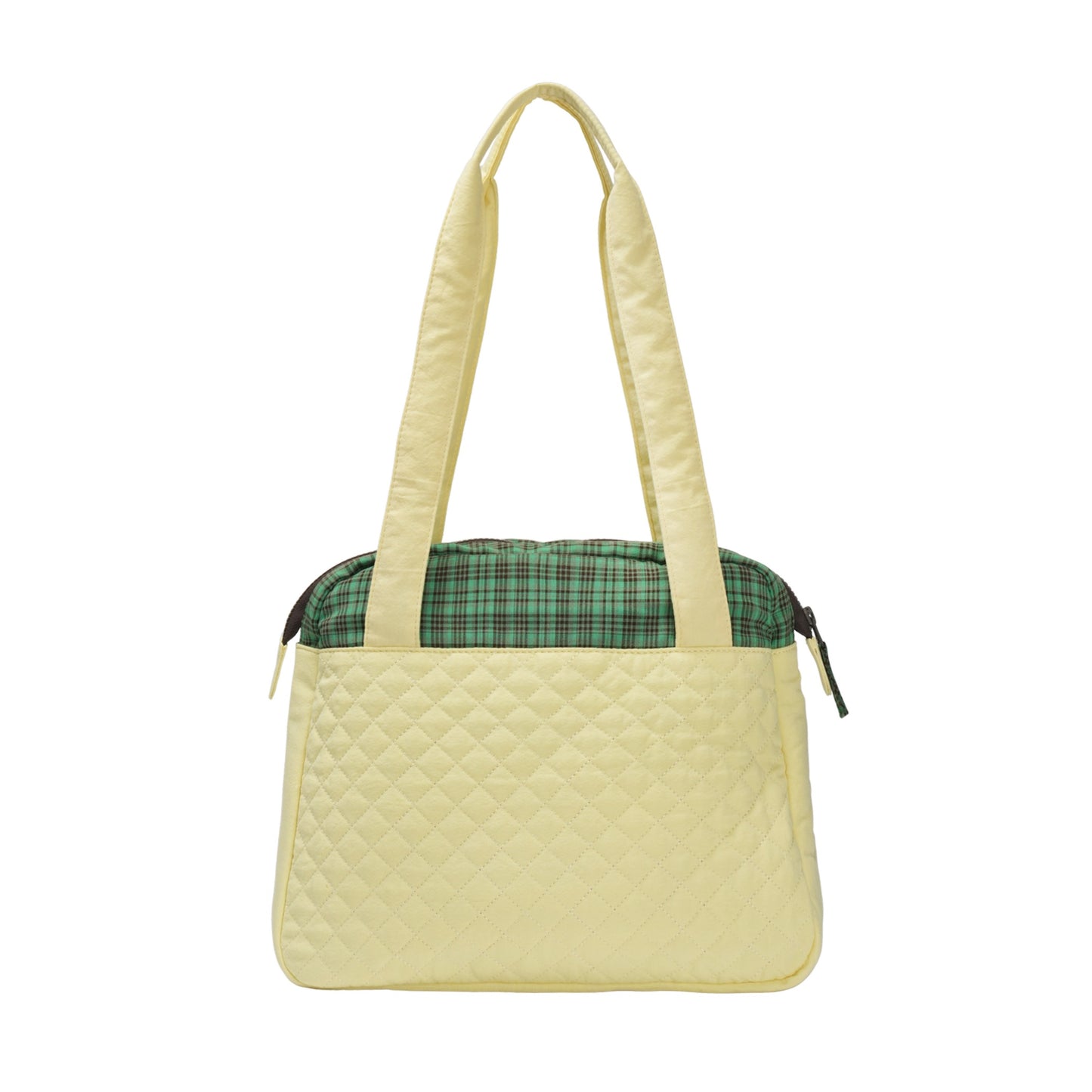 CHECK QUILTED TOTE BAG / YELLOW / キルトトートバッグ