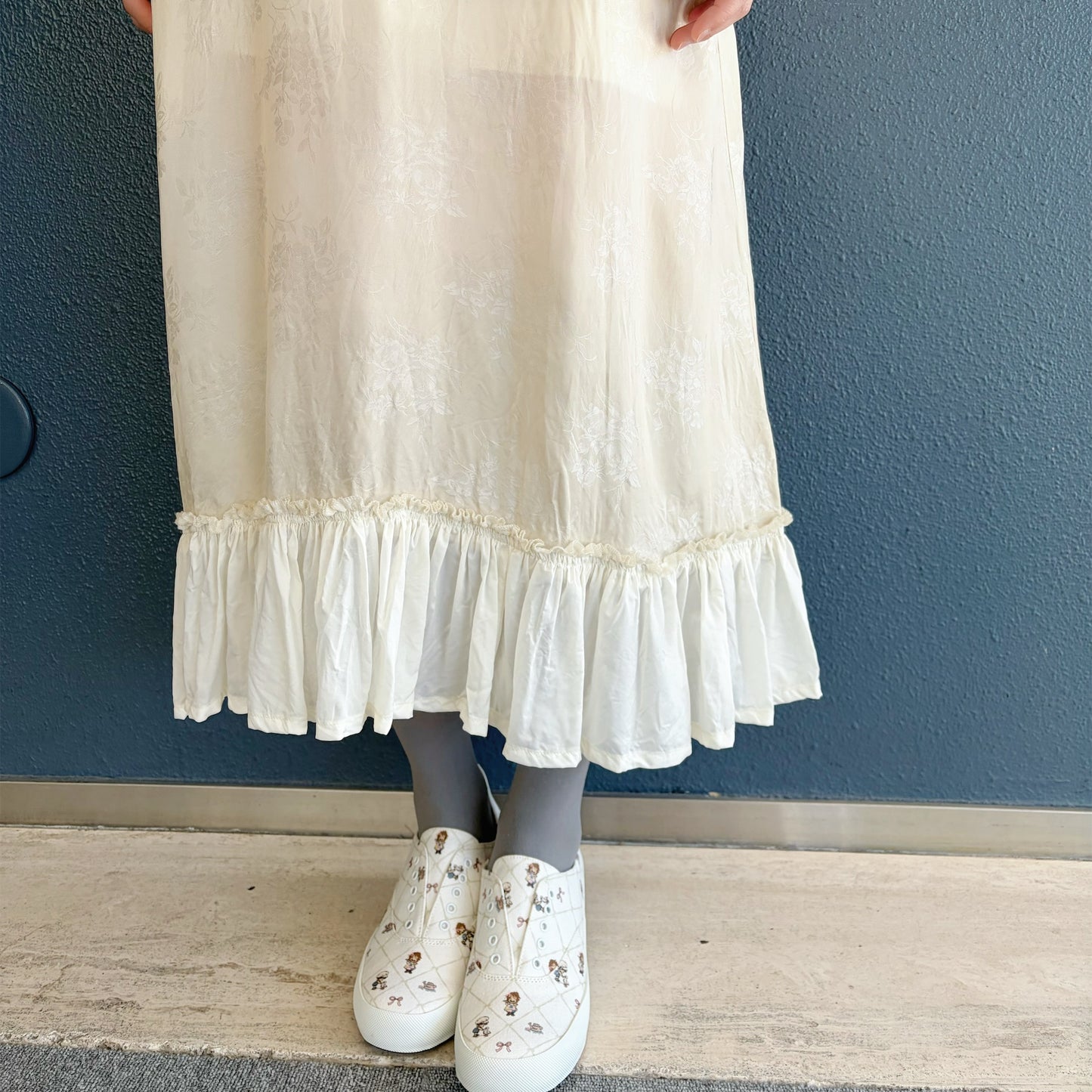 Camisole dress / Off White / キュプラ花柄キャミソール