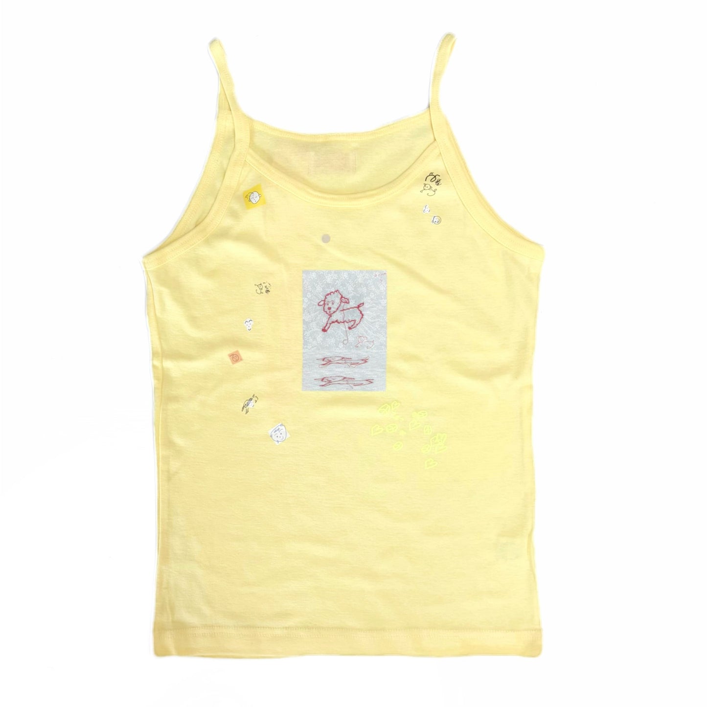 【SHEEP SOUVENIR】sheep is always here camisole / yellow / プリントキャミソール