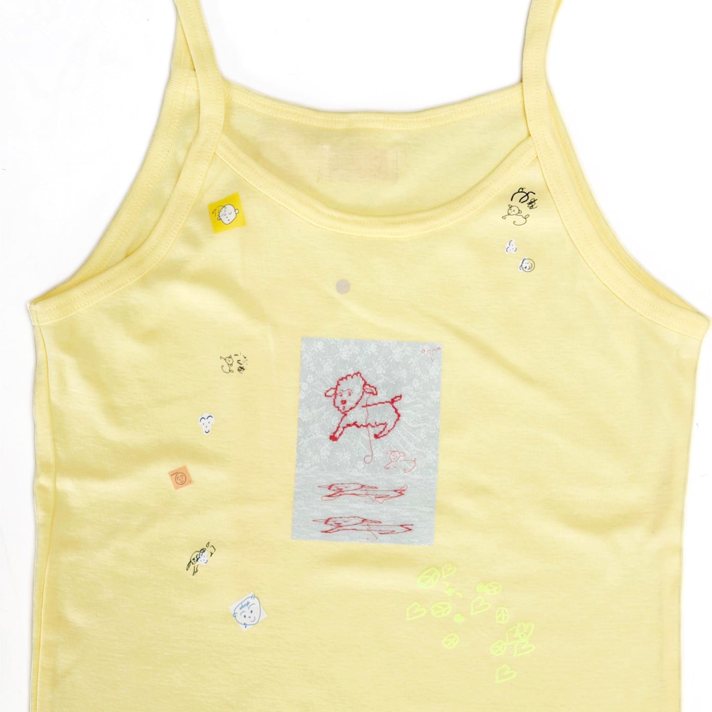 【SHEEP SOUVENIR】sheep is always here camisole / yellow / プリントキャミソール