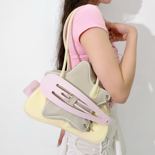 Star hair clip shoulder bag / Cream Grey / スターヘアクリップバッグ