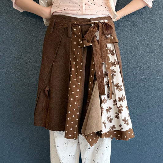 Patchwork skirt / Brown / パッチワークスカート