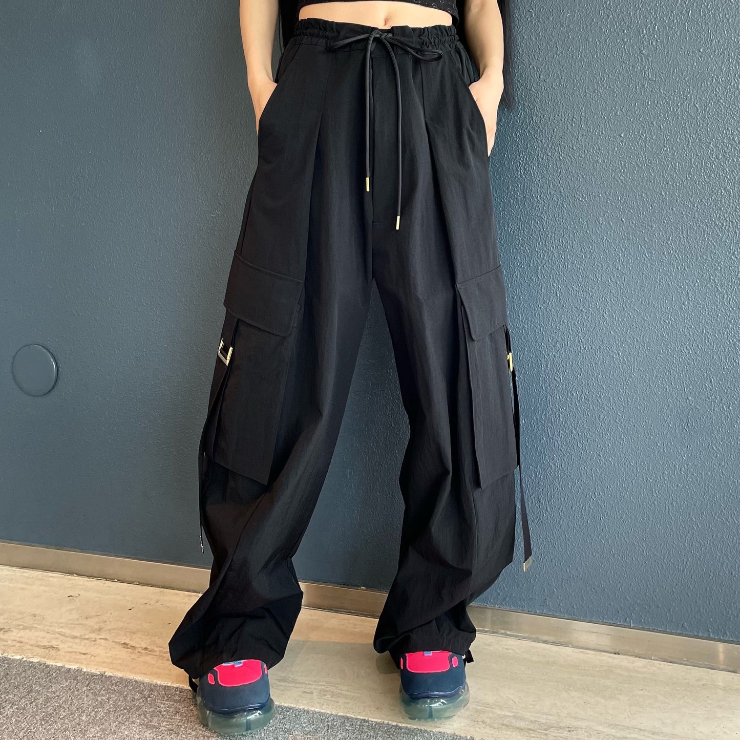 wide work trousers / Black / ワイドカーゴパンツ