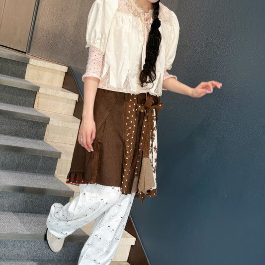 Patchwork skirt / Brown / パッチワークスカート