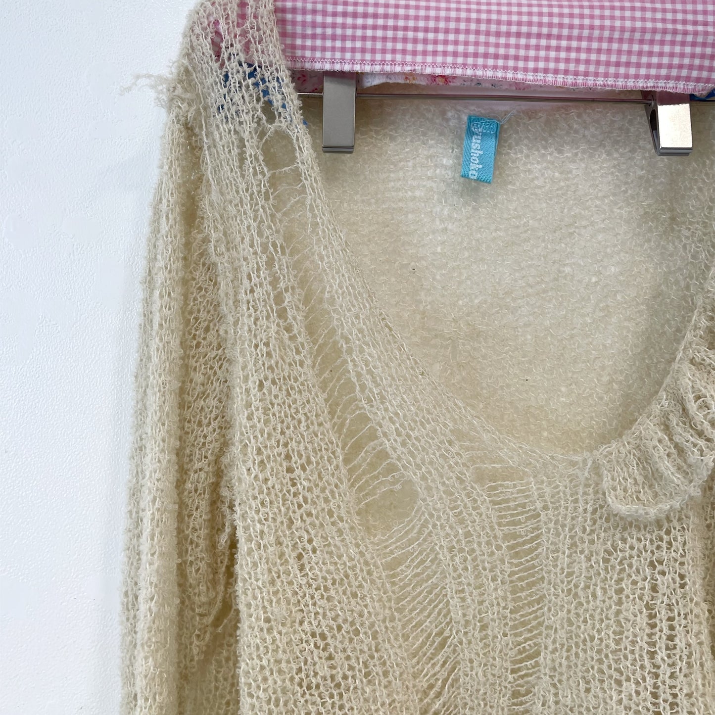 Drape knit jumper / Beige / ドレープニットトップ
