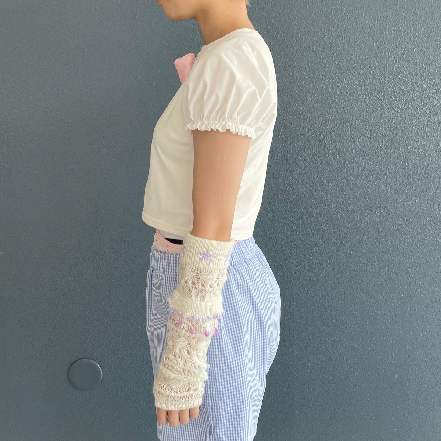 Rose cropped Tee / White / ローズクロップドTシャツ