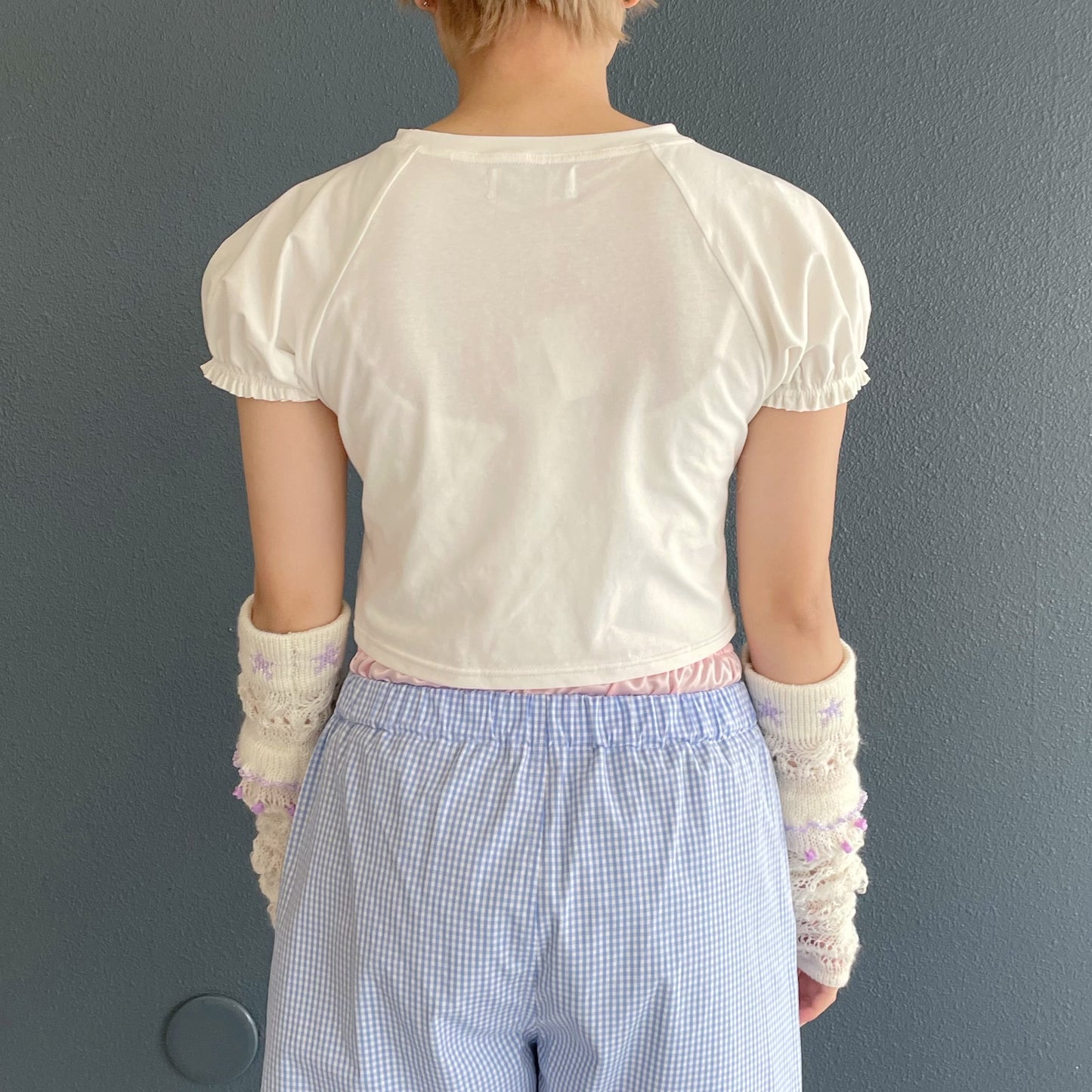 Rose cropped Tee / White / ローズクロップドTシャツ