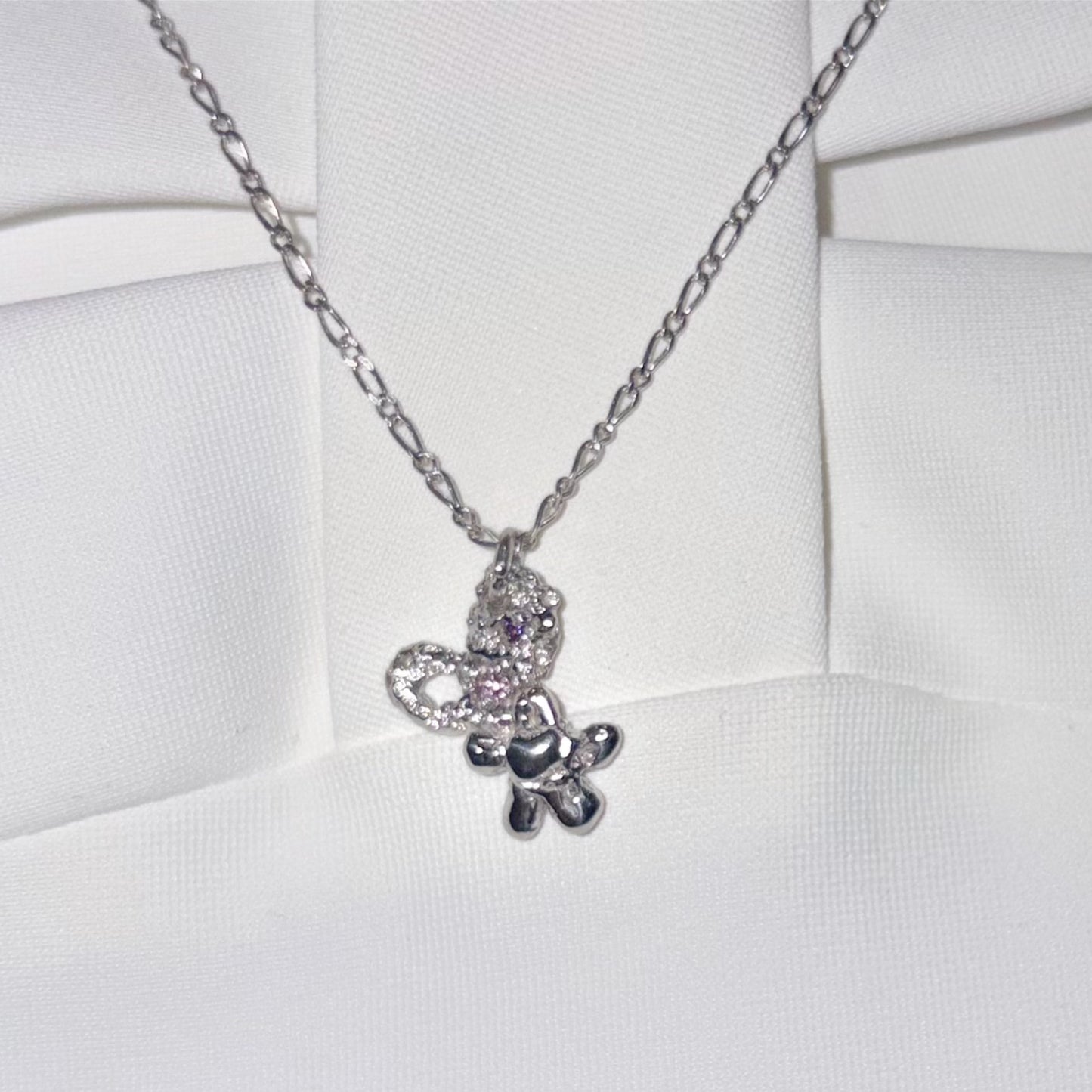 heart & flower necklace / zirconia / ハート&フラワー ネックレス