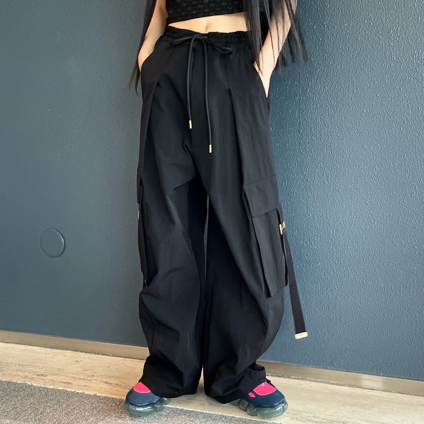 wide work trousers / Black / ワイドカーゴパンツ