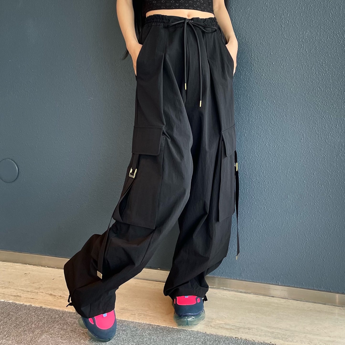 wide work trousers / Black / ワイドカーゴパンツ