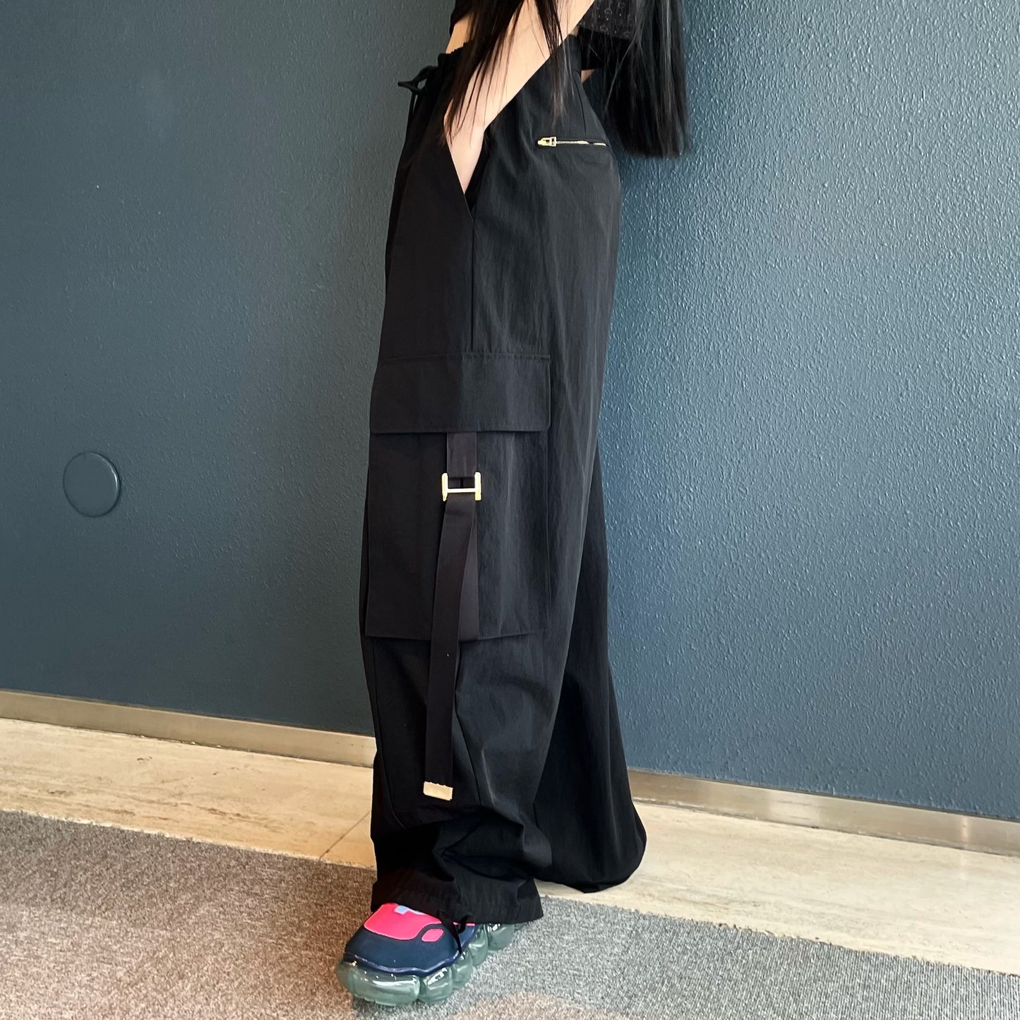 wide work trousers / Black / ワイドカーゴパンツ