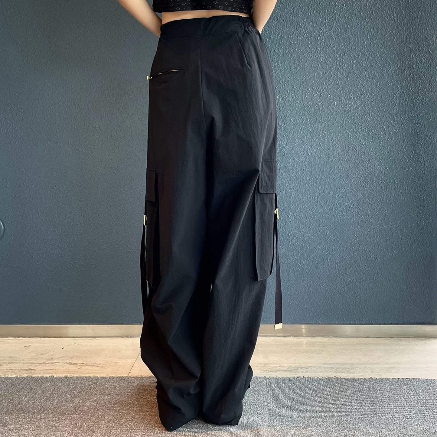 wide work trousers / Black / ワイドカーゴパンツ