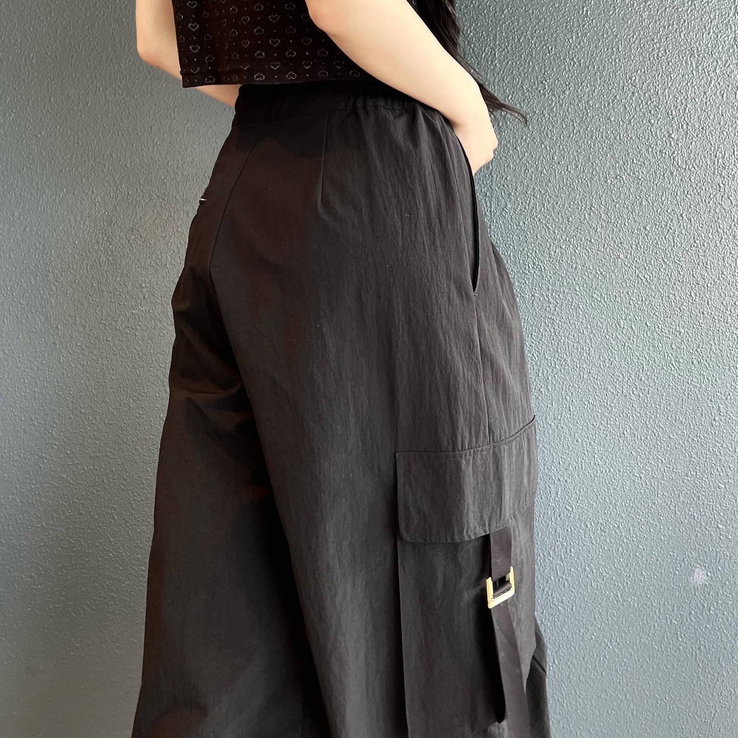 wide work trousers / Black / ワイドカーゴパンツ