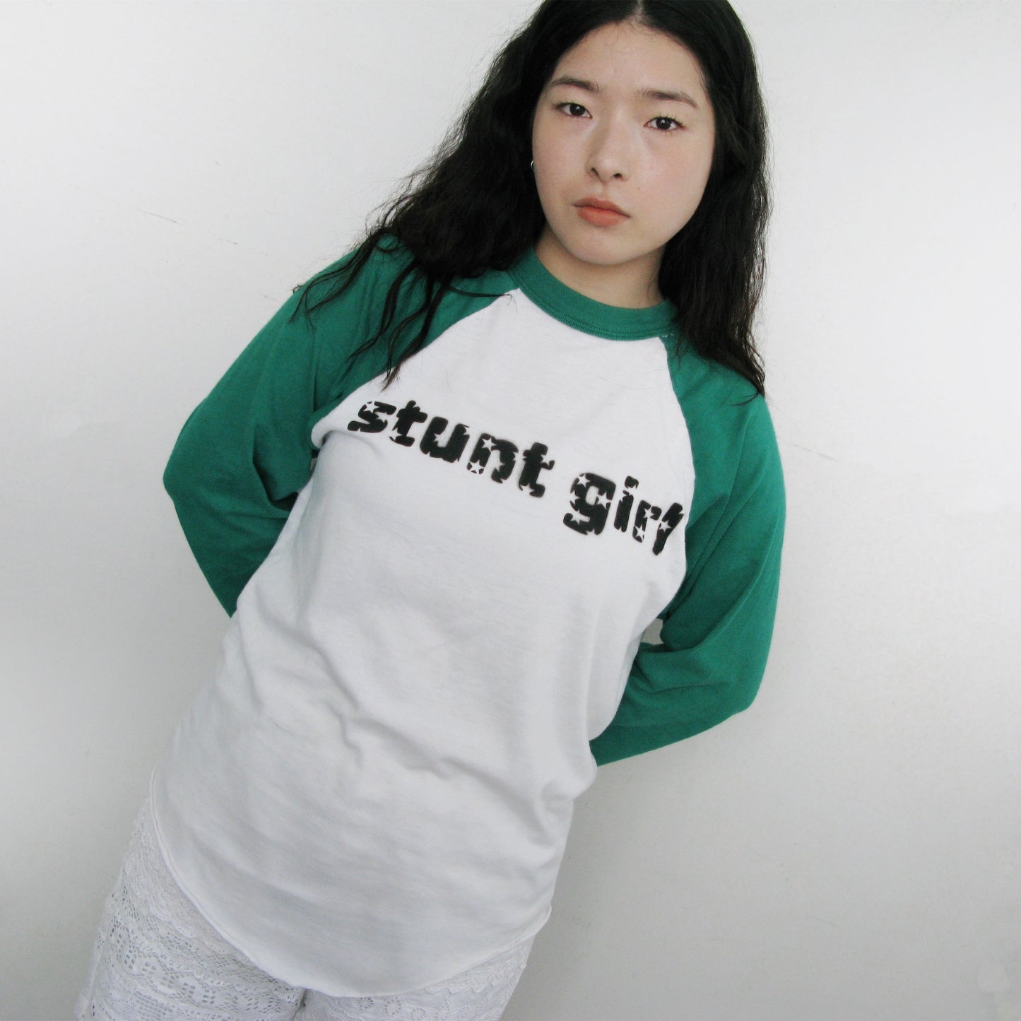 Stunt girl baseball tee / エアブラシTシャツ