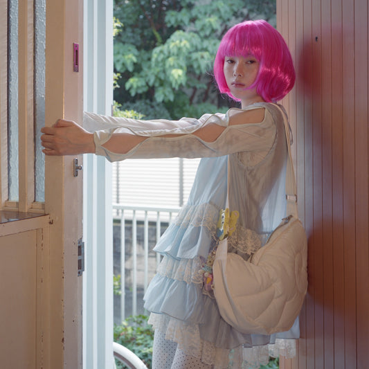 Sleeve Cut Out Top / Sky Blue / ストラップカットアウトトップ