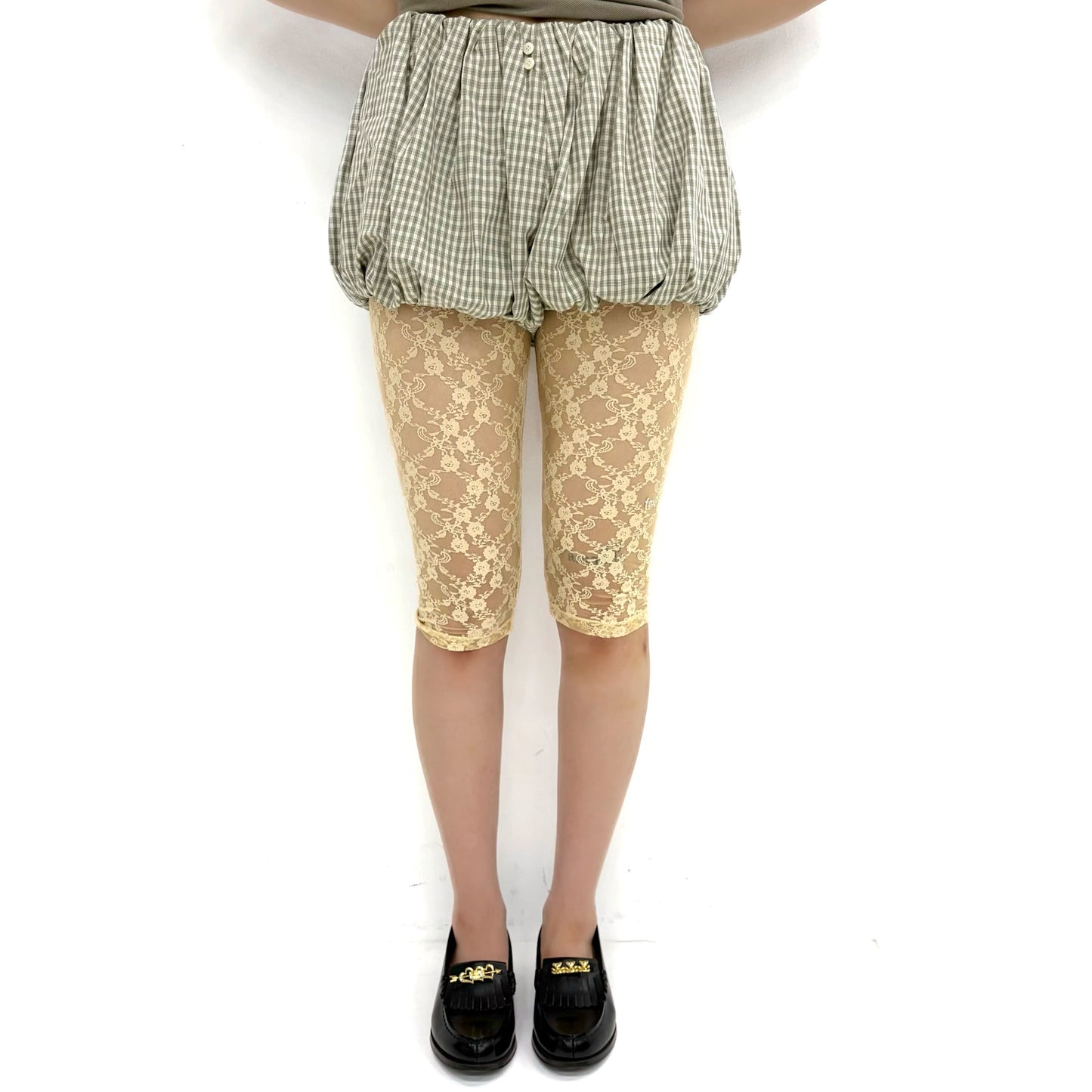 [fe.3] lace half leggings / cream / レースハーフレギンス