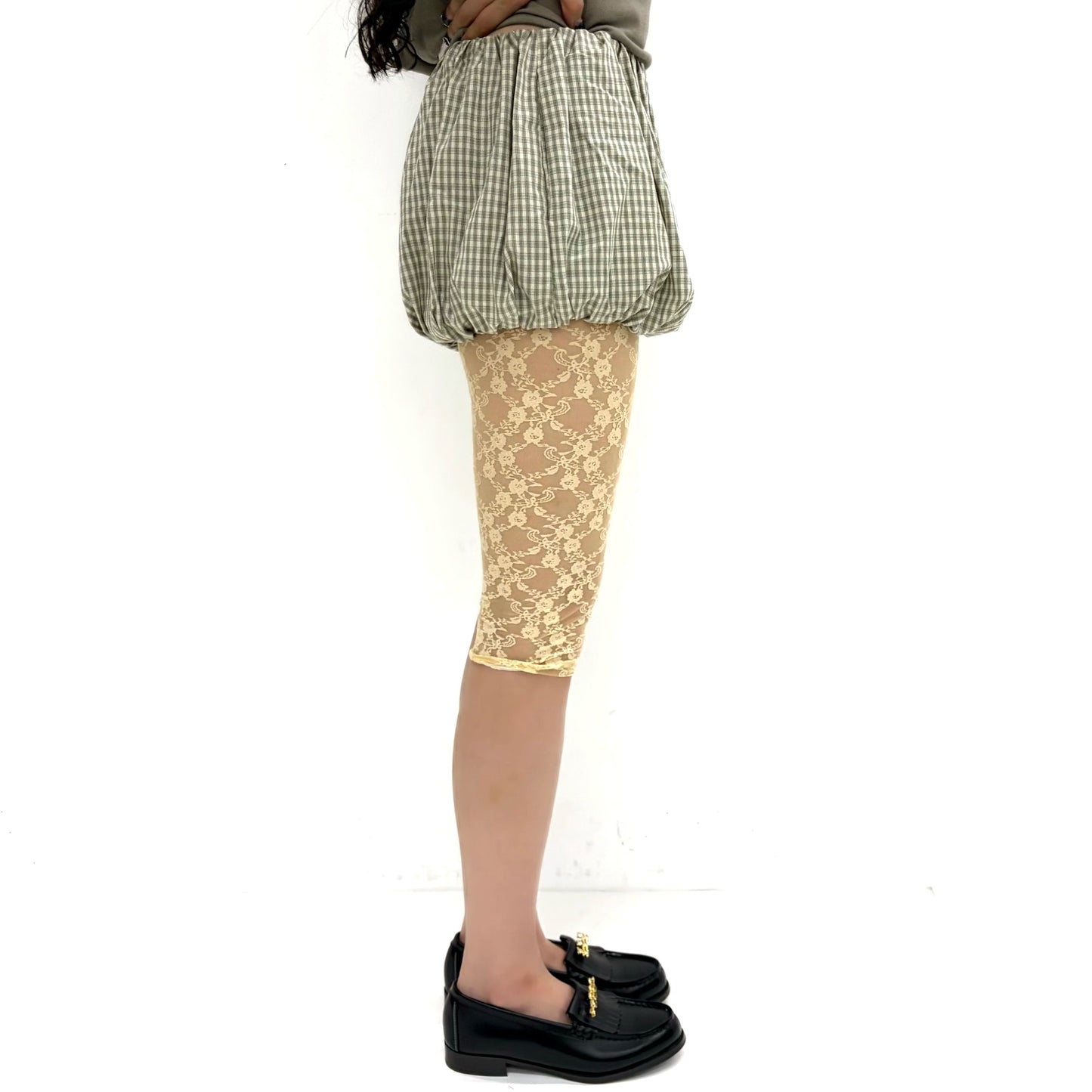 [fe.3] lace half leggings / cream / レースハーフレギンス