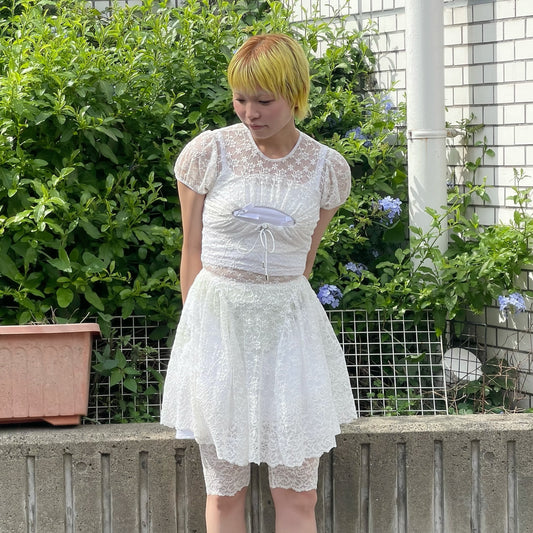 CIRCLE LACE DRESS / WHITE / サークルレースドレス