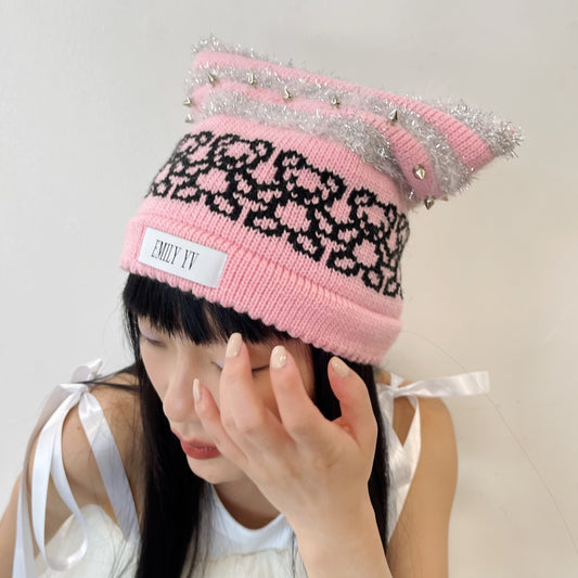 Teddy bear beanie / Pink / テディベアビーニー