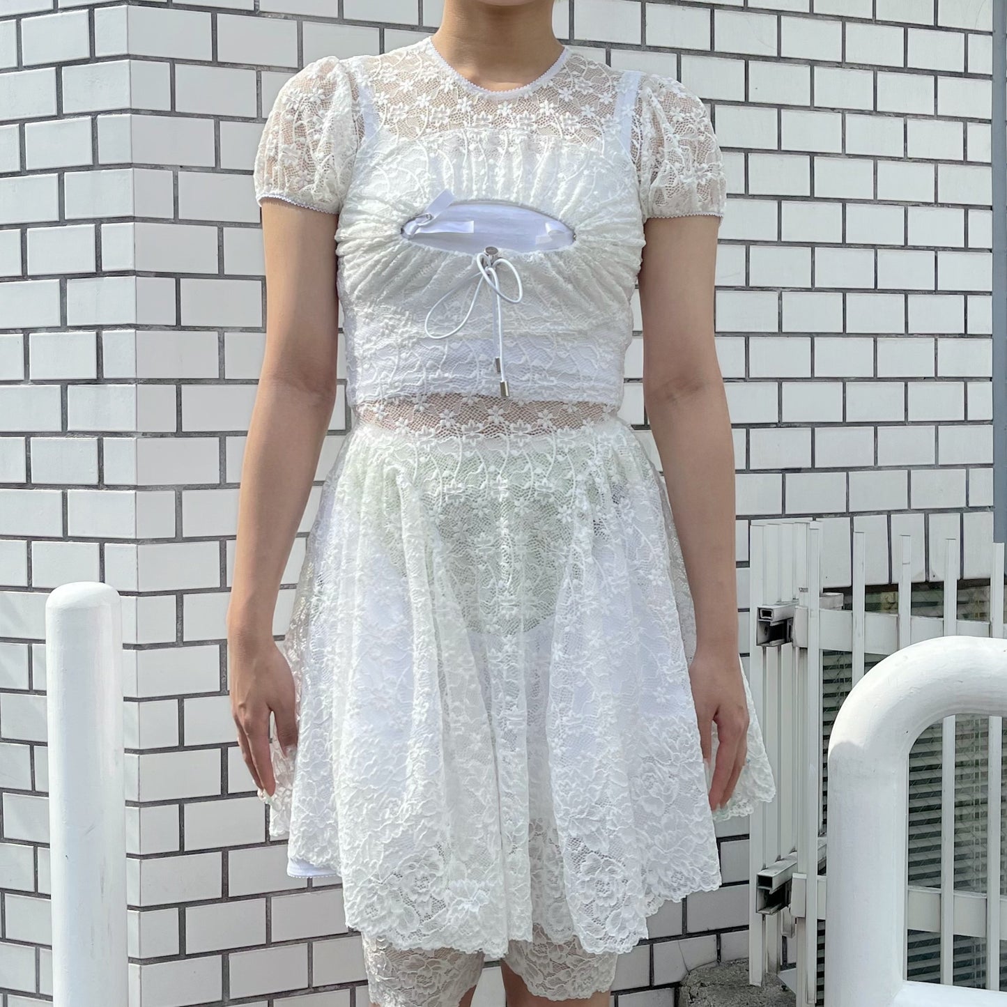 CIRCLE LACE DRESS / WHITE / サークルレースドレス