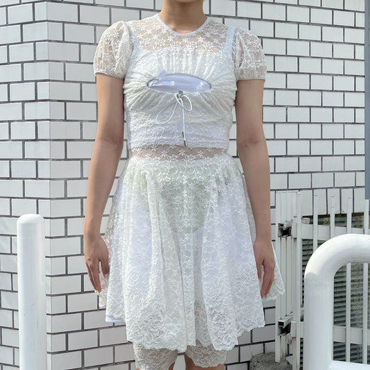 CIRCLE LACE DRESS / WHITE / サークルレースドレス