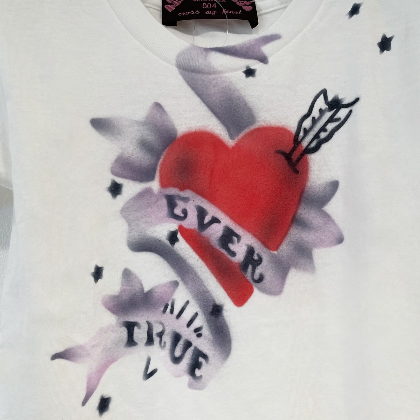 White ever true tee XS / エアブラシTシャツ