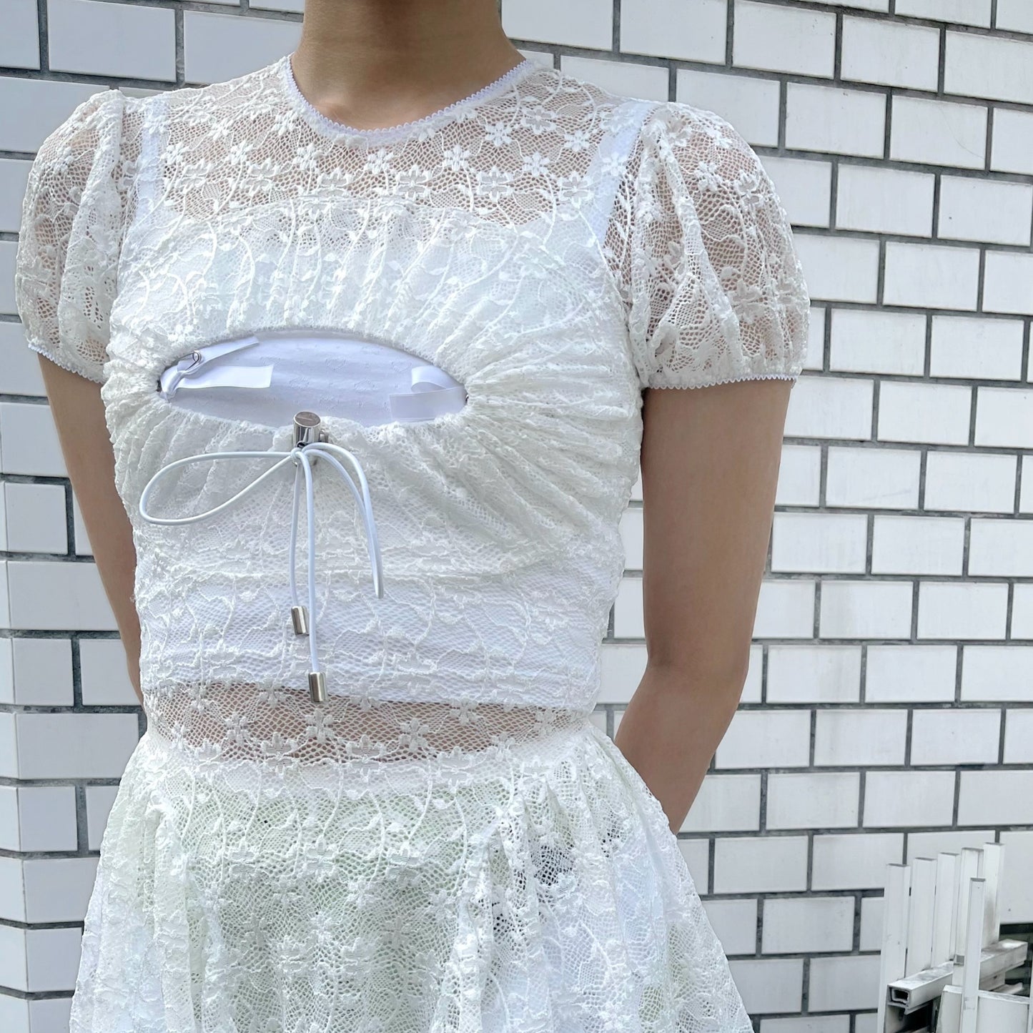 CIRCLE LACE DRESS / WHITE / サークルレースドレス